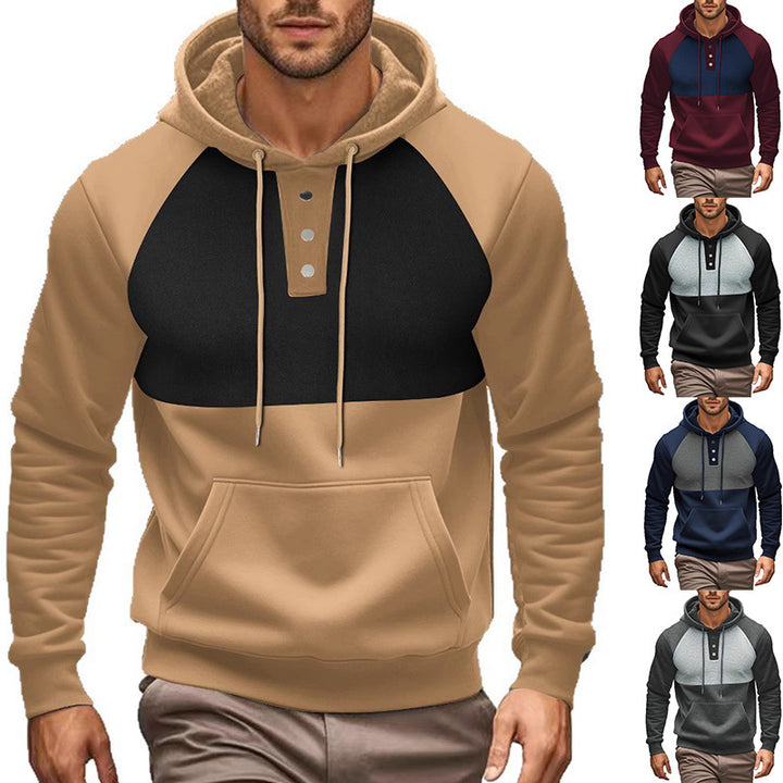 Herrens modiga hoodie med knapplist och kontrastdesign Mirla-Eva Jonsson