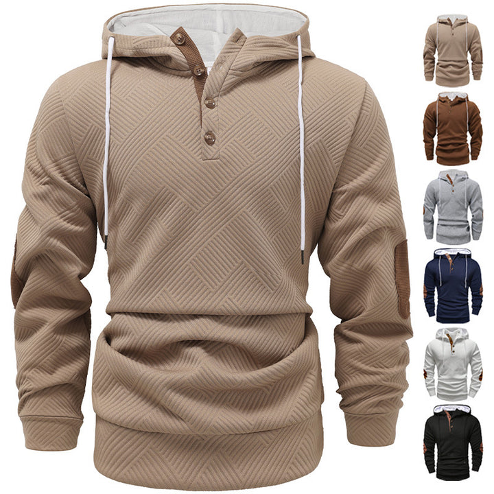 Herrens modiga sweatshirt med strukturerad design och knapplist Mirla-Eva Jonsson