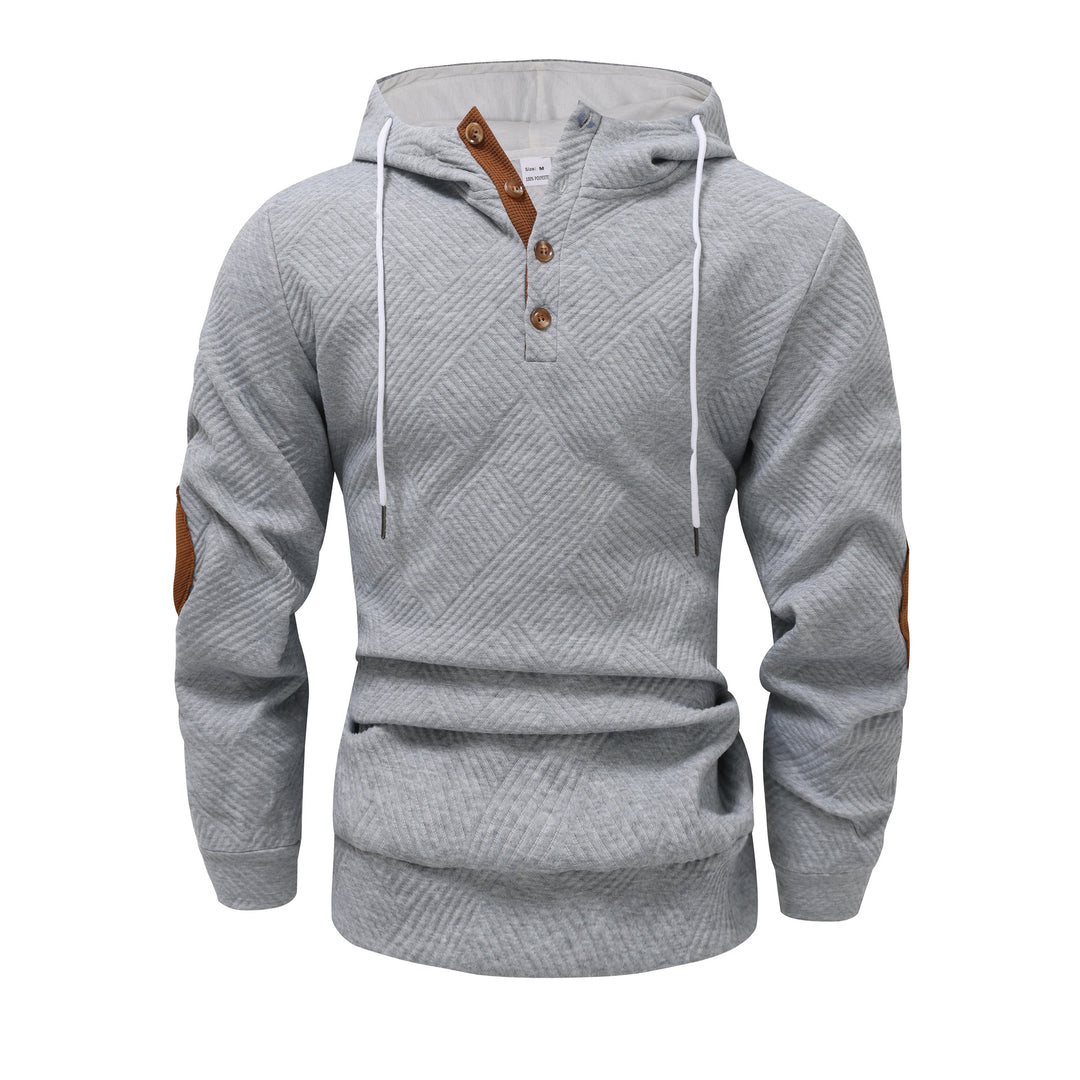 Herrens modiga sweatshirt med strukturerad design och knapplist Mirla-Eva Jonsson