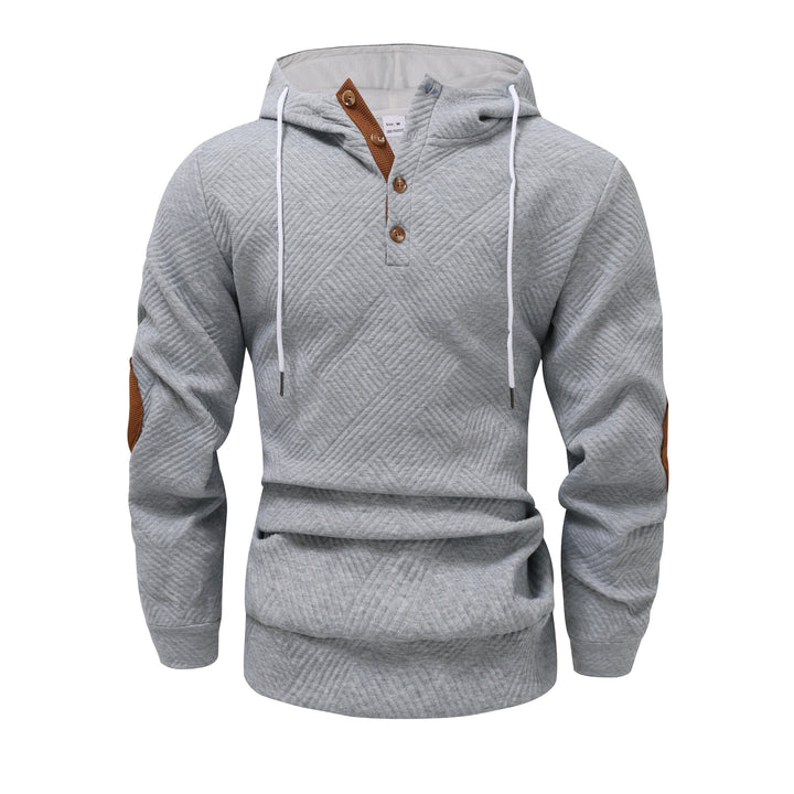 Herrens modiga sweatshirt med strukturerad design och knapplist Mirla-Eva Jonsson