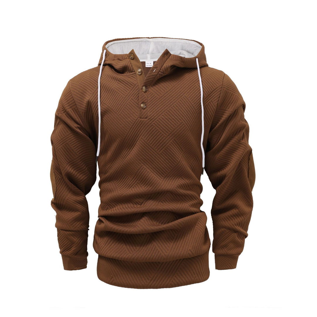 Herrens modiga sweatshirt med strukturerad design och knapplist Mirla-Eva Jonsson