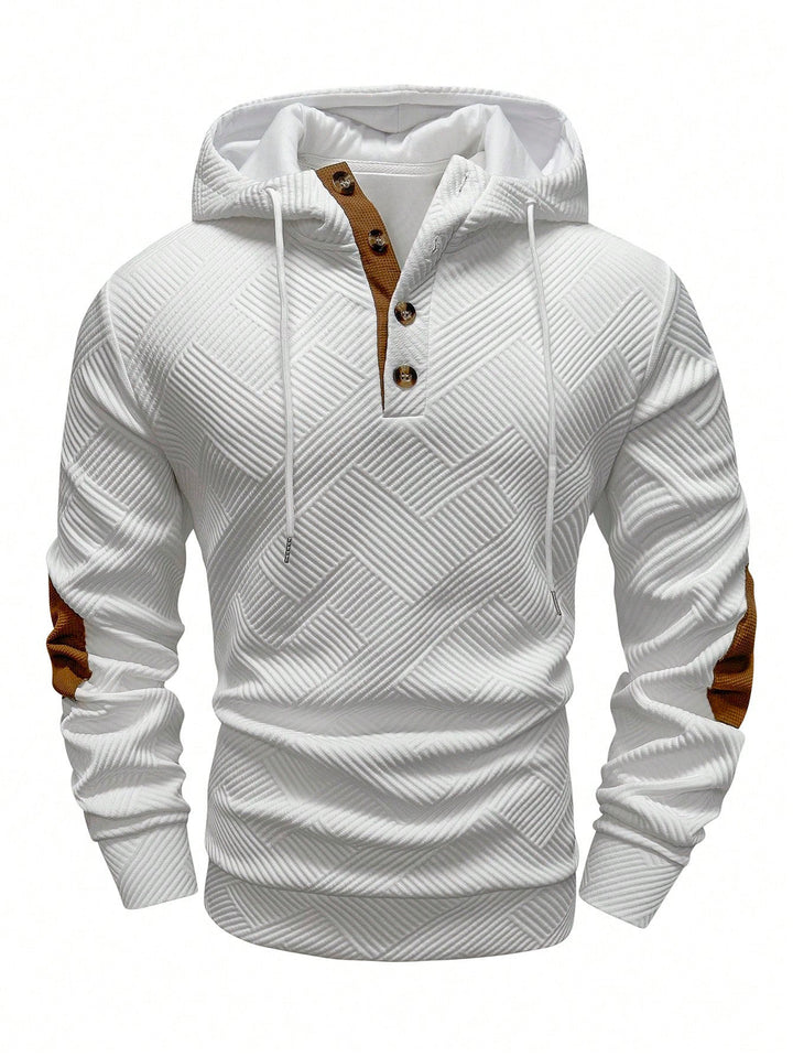 Herrens modiga sweatshirt med strukturerad design och knapplist Mirla-Eva Jonsson