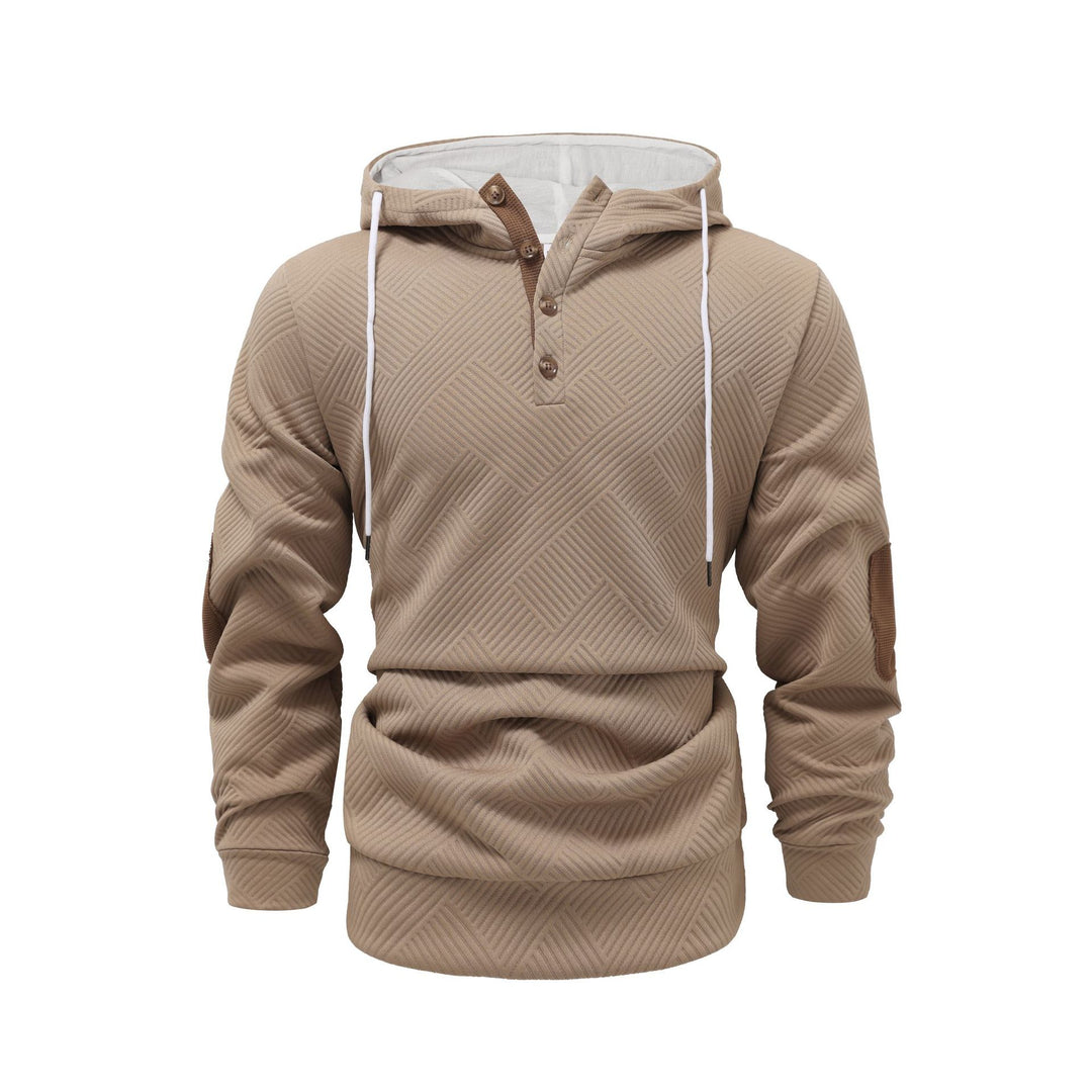 Herrens modiga sweatshirt med strukturerad design och knapplist Mirla-Eva Jonsson