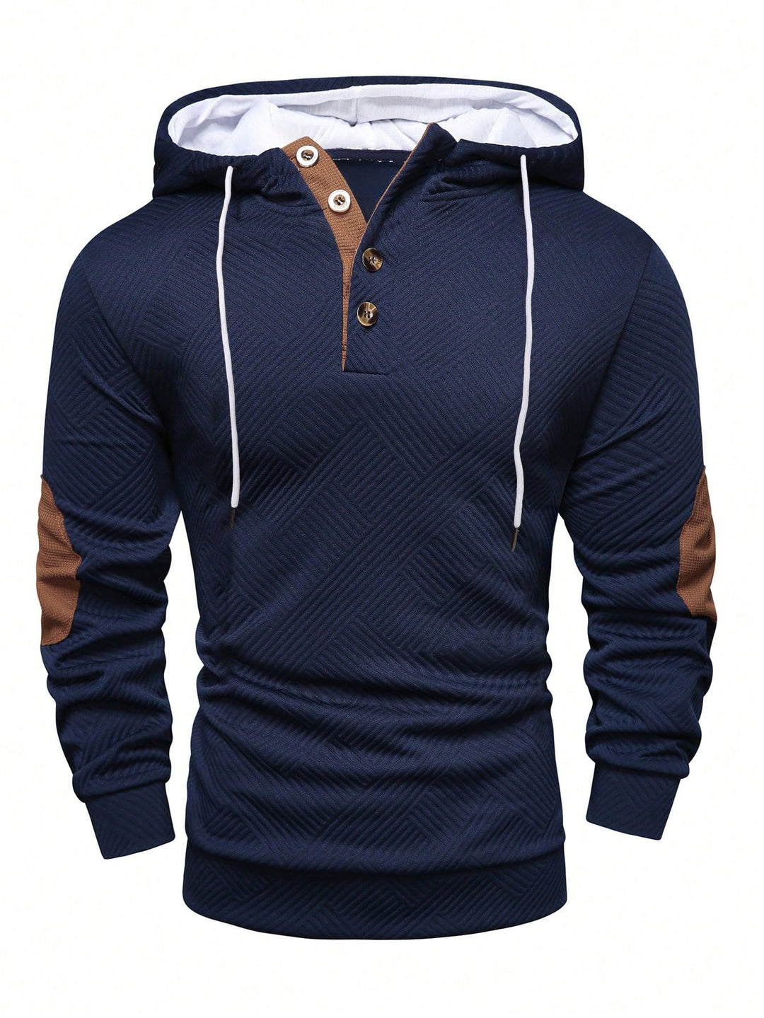 Herrens modiga sweatshirt med strukturerad design och knapplist Mirla-Eva Jonsson
