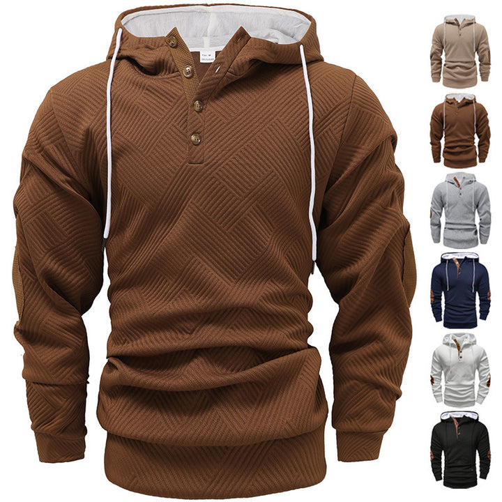 Herrens modiga sweatshirt med strukturerad design och knapplist Mirla-Eva Jonsson