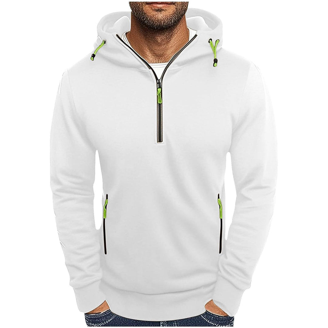 Herrens modisch hoodie med två fickor och halv dragkedja Mirla-Eva Jonsson