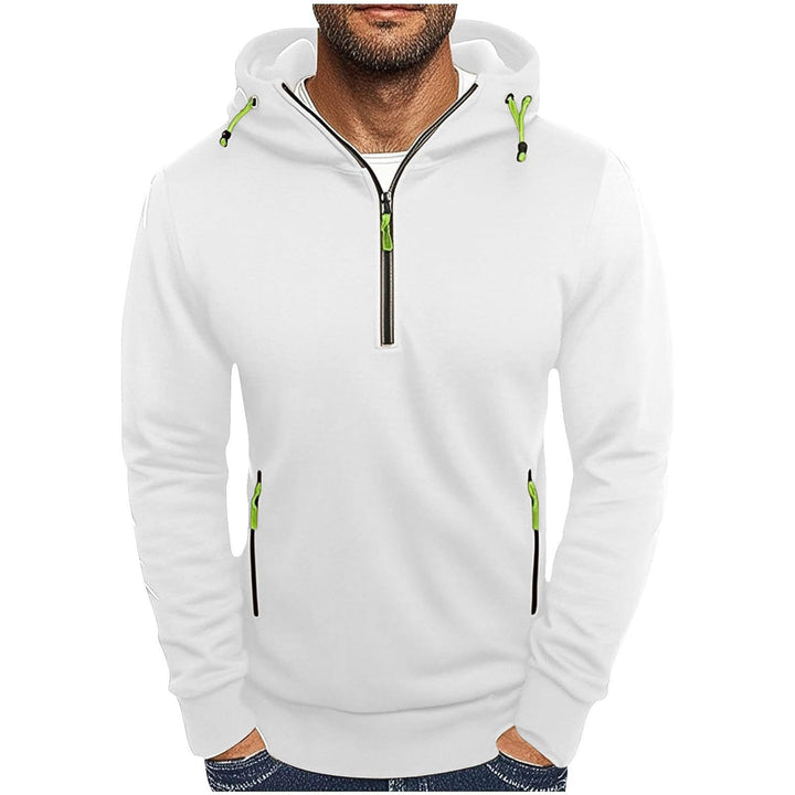 Herrens modisch hoodie med två fickor och halv dragkedja Mirla-Eva Jonsson