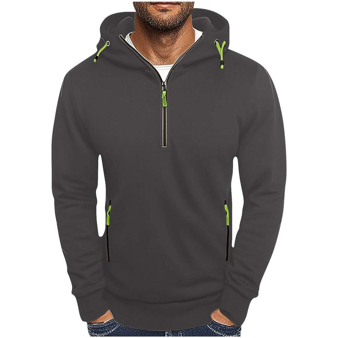 Herrens modisch hoodie med två fickor och halv dragkedja Mirla-Eva Jonsson