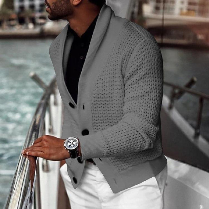 Herrens modisch stickad blazer med strukturerad design Mirla-Eva Jonsson