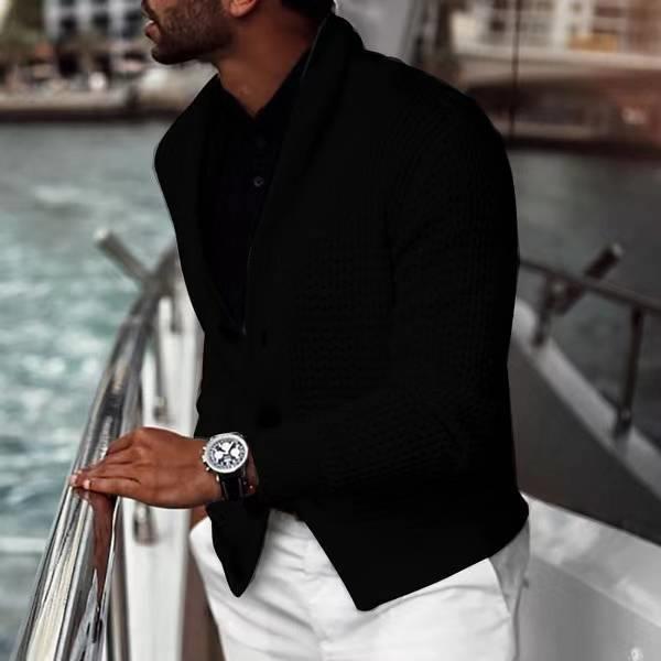 Herrens modisch stickad blazer med strukturerad design Mirla-Eva Jonsson