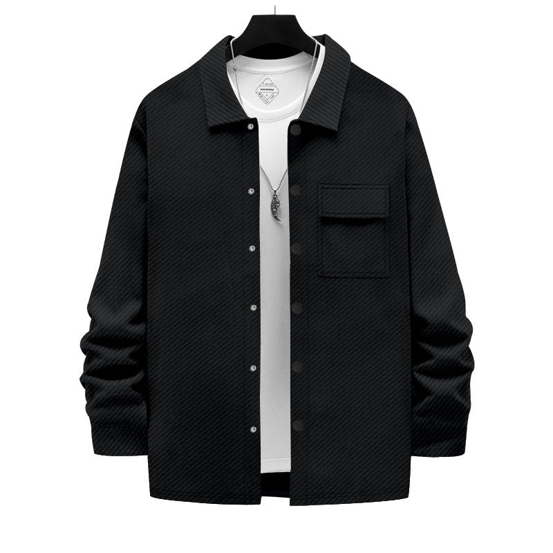 Herrens modische Overshirt-jacka med strukturerad yta och praktisk bröstficka Mirla-Eva Jonsson