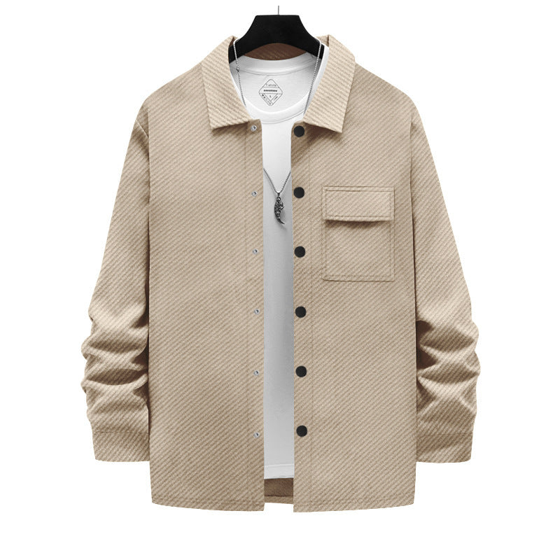 Herrens modische Overshirt-jacka med strukturerad yta och praktisk bröstficka Mirla-Eva Jonsson