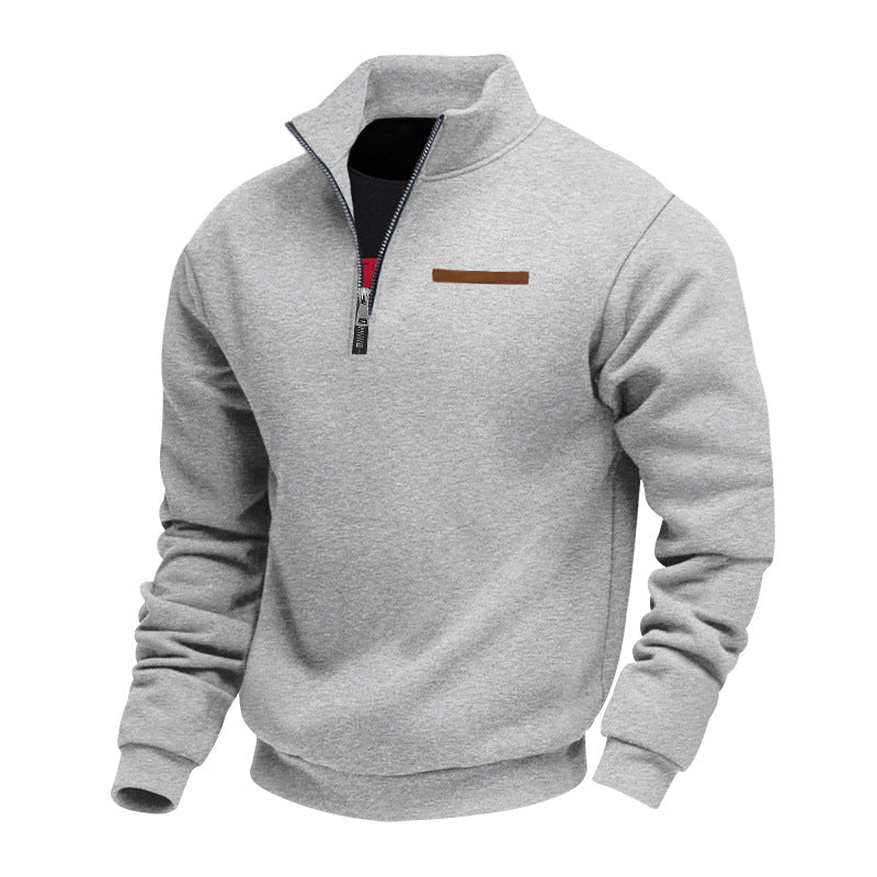 Herrens modiska hoodie med halv dragkedja och högkvalitativa detaljer Eva Jonsson-Eva Jonsson