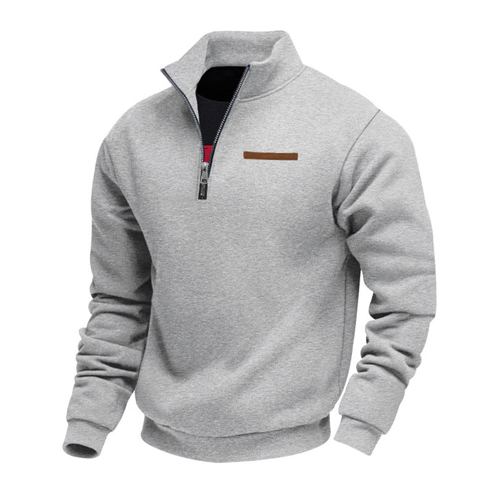 Herrens modiska hoodie med halv dragkedja och högkvalitativa detaljer Eva Jonsson-Eva Jonsson
