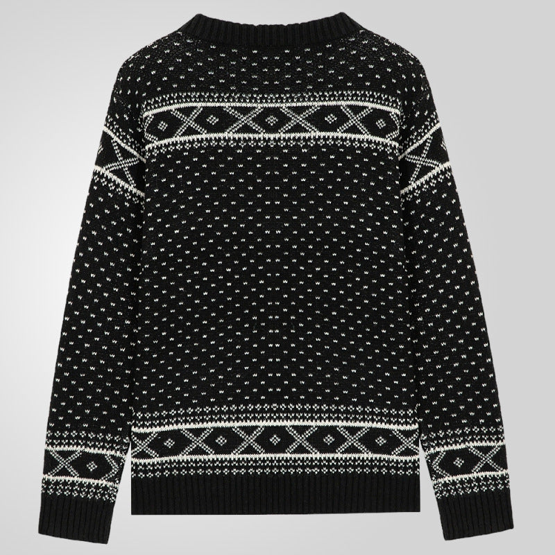 Herrens mönstrad tröja med klassiskt norsk mönster Mirla-Eva Jonsson