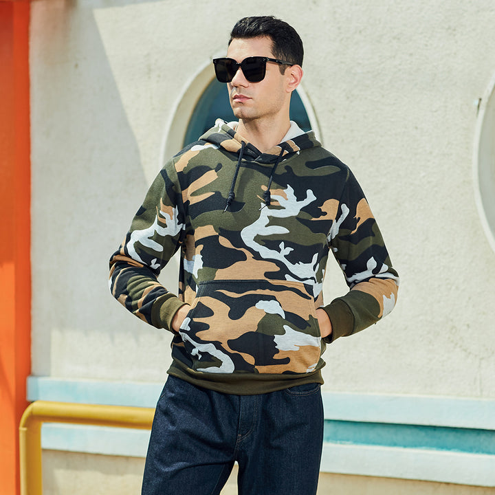 Herrens mysig hoodie med trendig camouflage-mönster Mirla-Eva Jonsson
