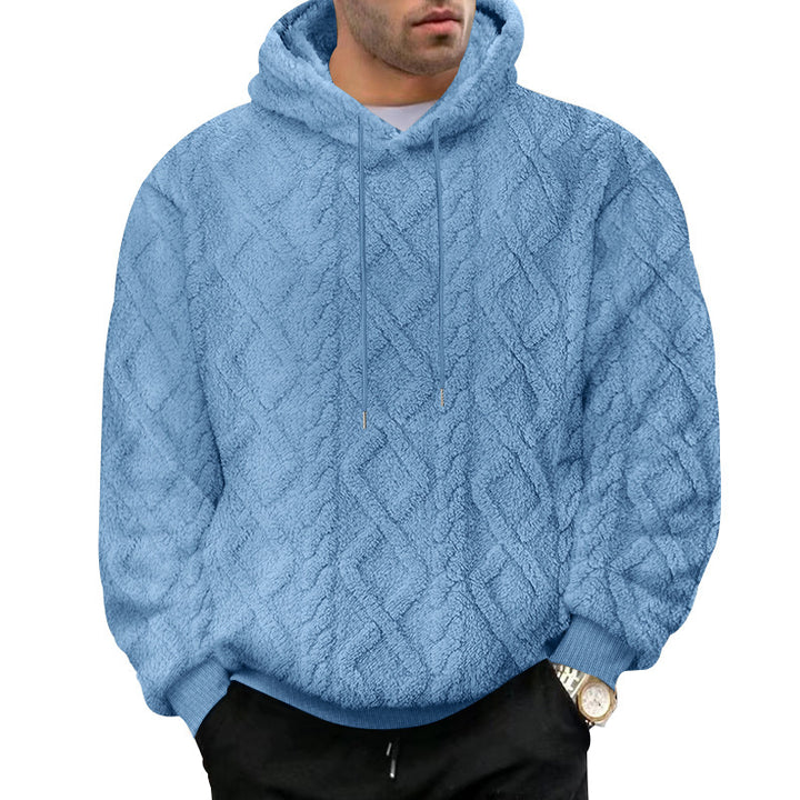 Herrens mysiga fleece-hoodie med strukturerad design Mirla-Eva Jonsson