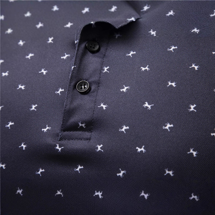 Herrens polo med modernt blommönster och högkvalitativ bomull Eva Jonsson-Eva Jonsson