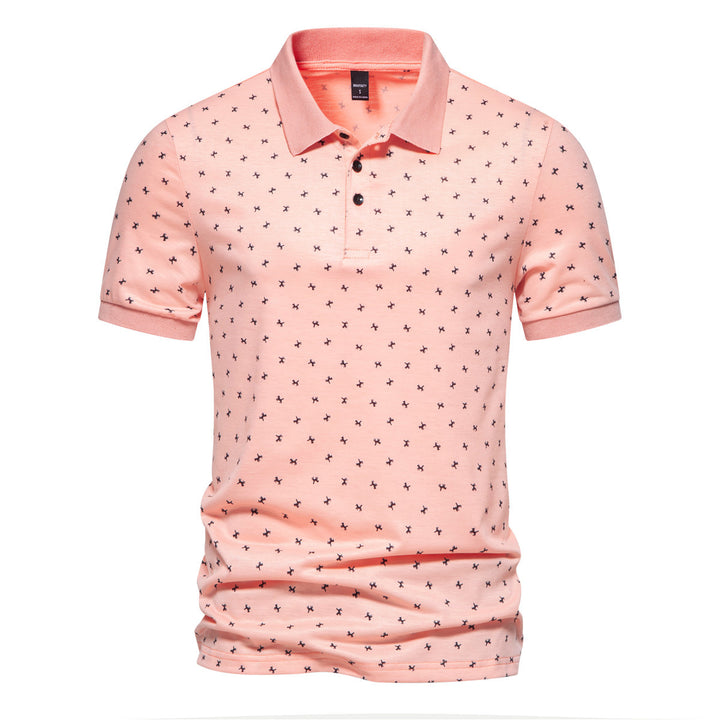 Herrens polo med modernt blommönster och högkvalitativ bomull Eva Jonsson-Eva Jonsson