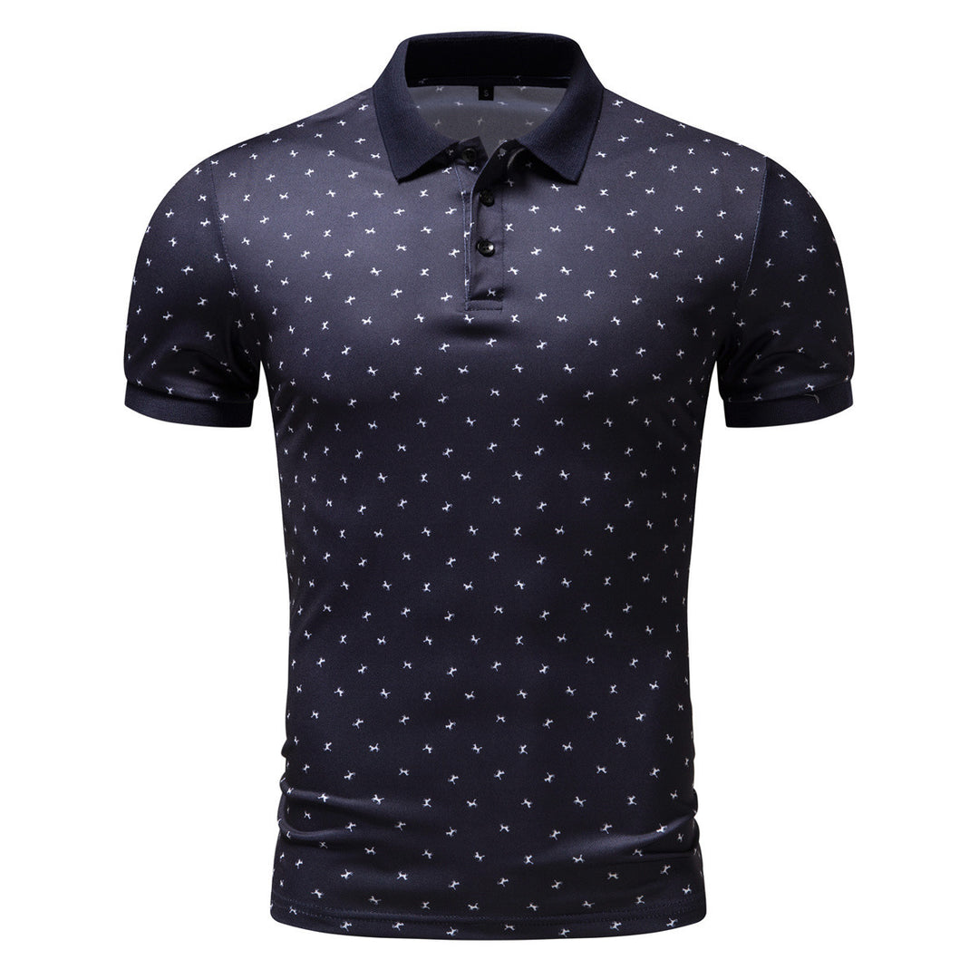 Herrens polo med modernt blommönster och högkvalitativ bomull Eva Jonsson-Eva Jonsson