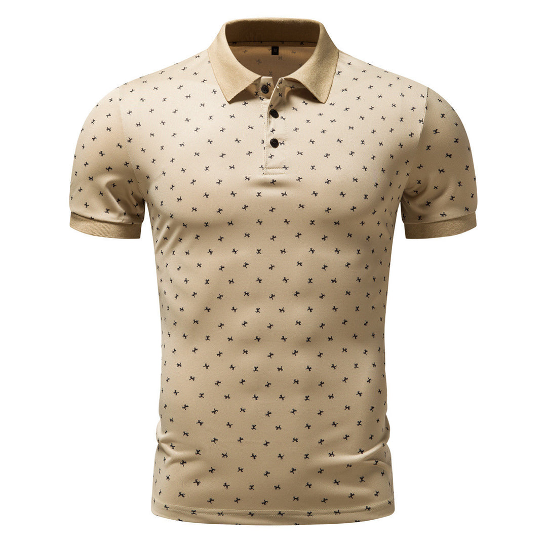 Herrens polo med modernt blommönster och högkvalitativ bomull Eva Jonsson-Eva Jonsson
