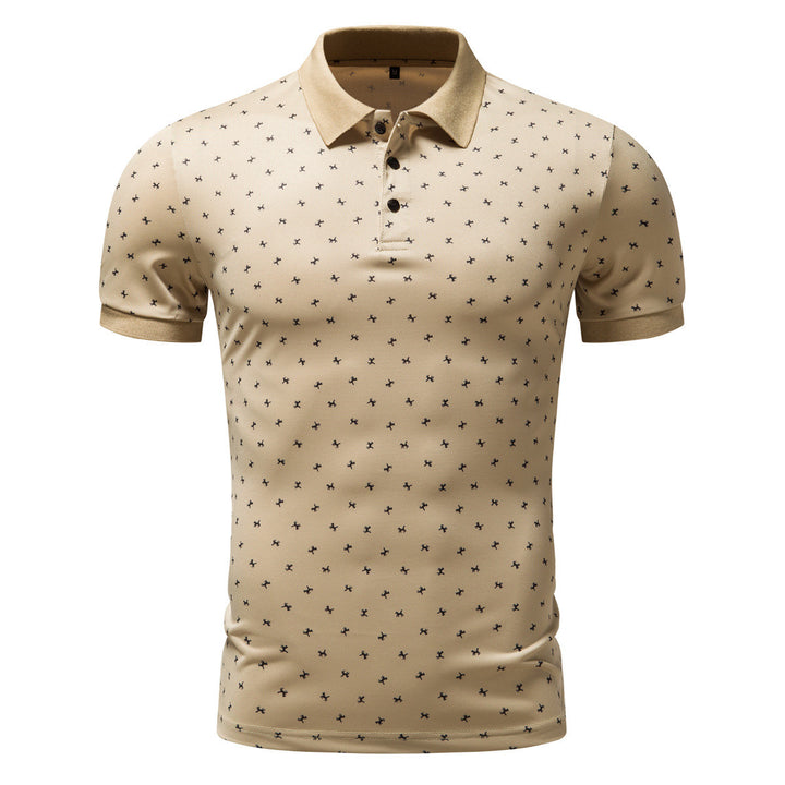 Herrens polo med modernt blommönster och högkvalitativ bomull Eva Jonsson-Eva Jonsson