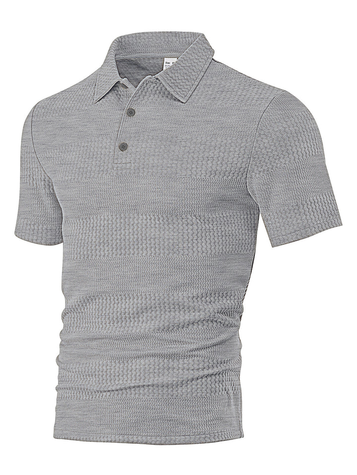 Herrens polo skjorta med strukturerad design och andningsbara egenskaper Mirla-Eva Jonsson