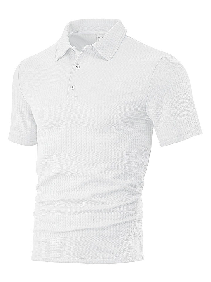 Herrens polo skjorta med strukturerad design och andningsbara egenskaper Mirla-Eva Jonsson
