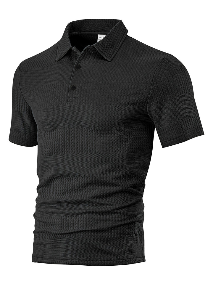 Herrens polo skjorta med strukturerad design och andningsbara egenskaper Mirla-Eva Jonsson