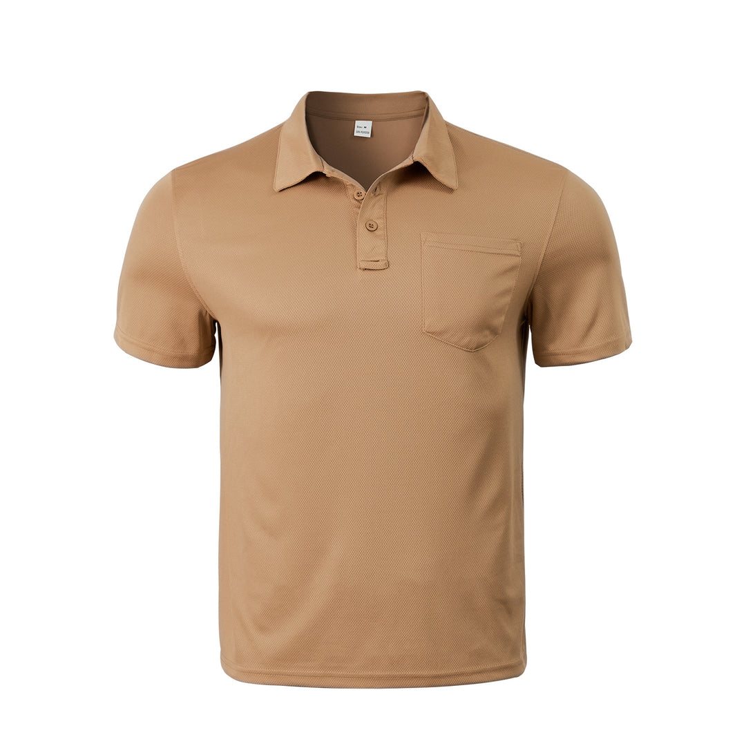 Herrens polo skjorta med strukturerad design och praktisk bröstficka Mirla-Eva Jonsson