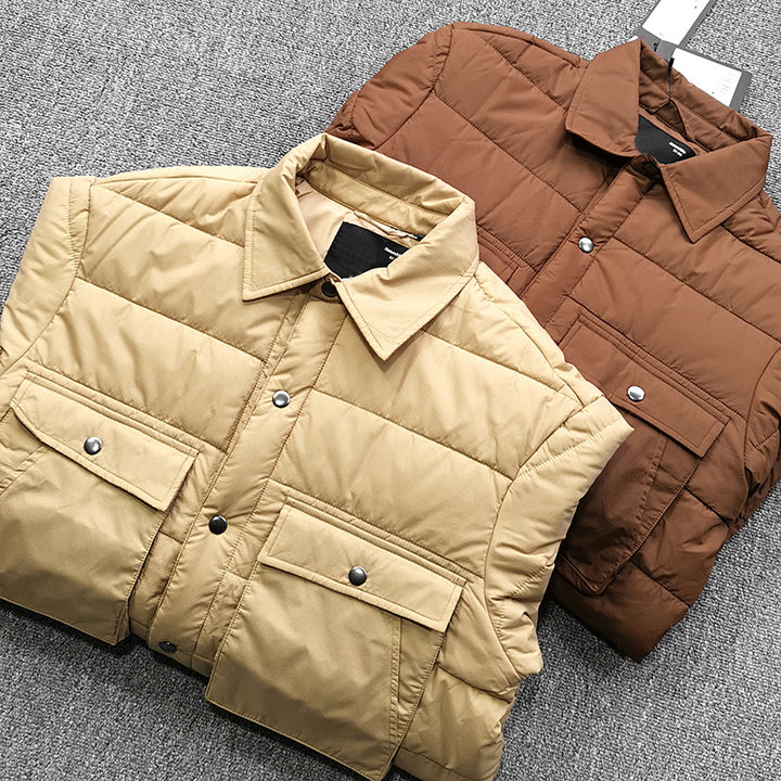 Herrens quiltad overshirt-jacka med praktiska fickor och robust krage Eva Jonsson-Eva Jonsson