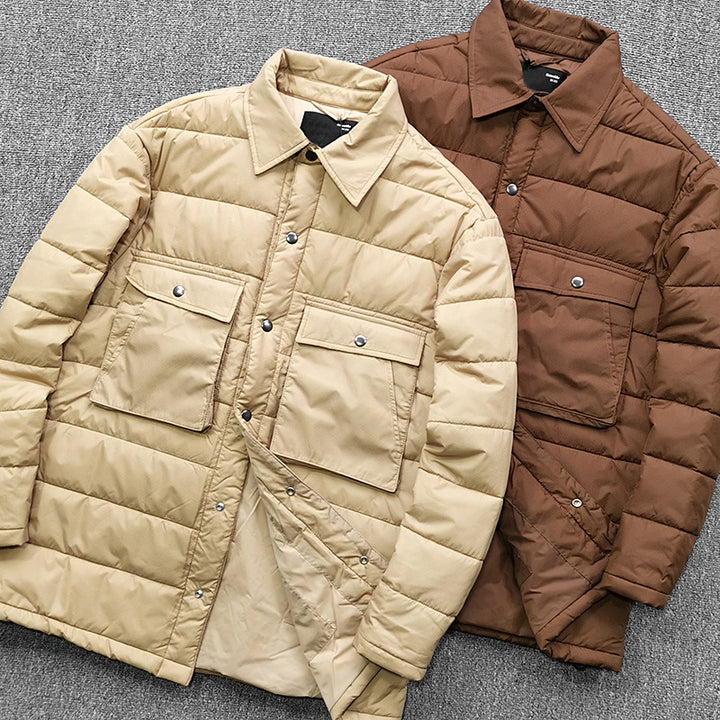Herrens quiltad overshirt-jacka med praktiska fickor och robust krage Eva Jonsson-Eva Jonsson