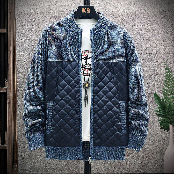 Herrens quilted jacket with knit details and high collar Mirla-Eva Jonsson