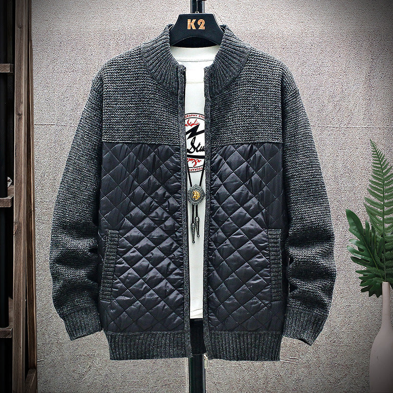 Herrens quilted jacket with knit details and high collar Mirla-Eva Jonsson