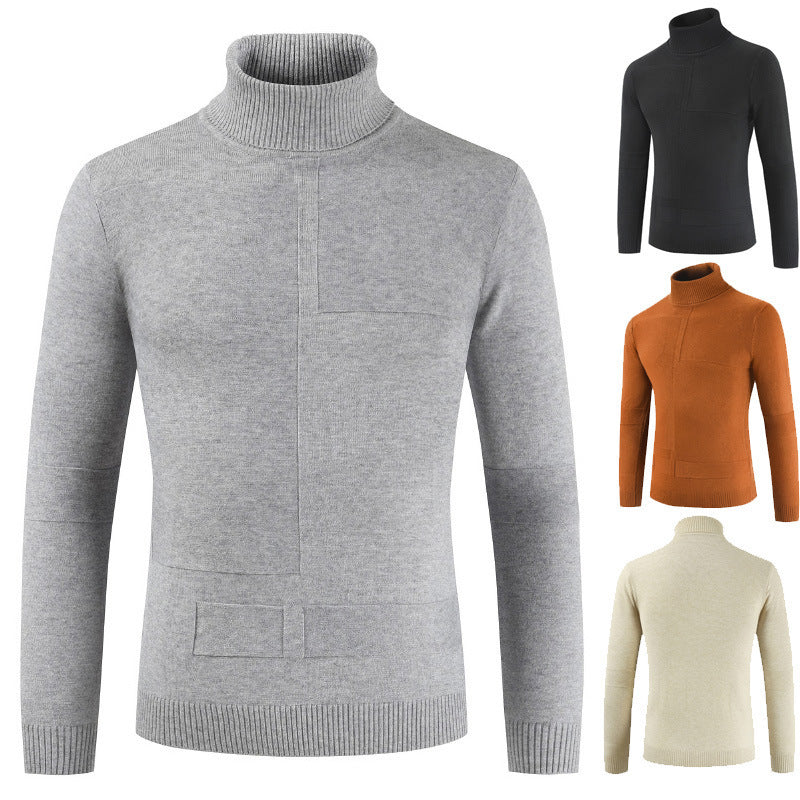 Herrens rullkragepullover i mjukt stickat material med modern design Eva Jonsson-Eva Jonsson