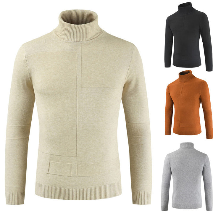 Herrens rullkragepullover i mjukt stickat material med modern design Eva Jonsson-Eva Jonsson