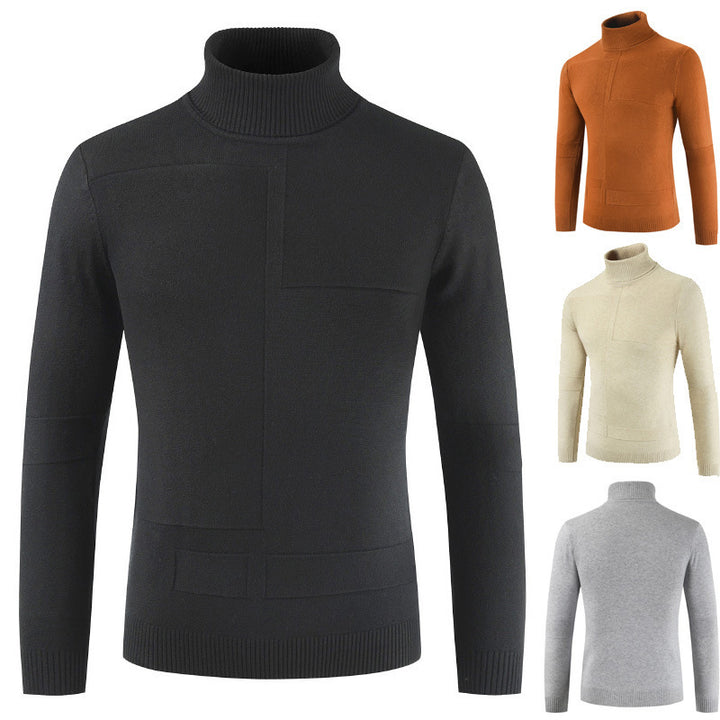 Herrens rullkragepullover i mjukt stickat material med modern design Eva Jonsson-Eva Jonsson