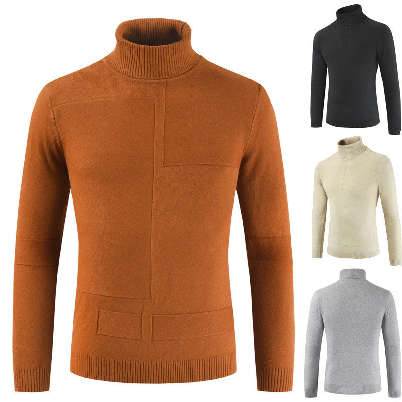 Herrens rullkragepullover i mjukt stickat material med modern design Eva Jonsson-Eva Jonsson