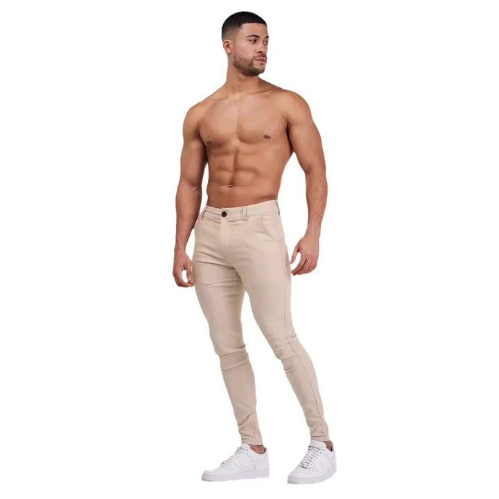 Herrens slim fit chinos med elastisk linning och stilren design Mirla-Eva Jonsson