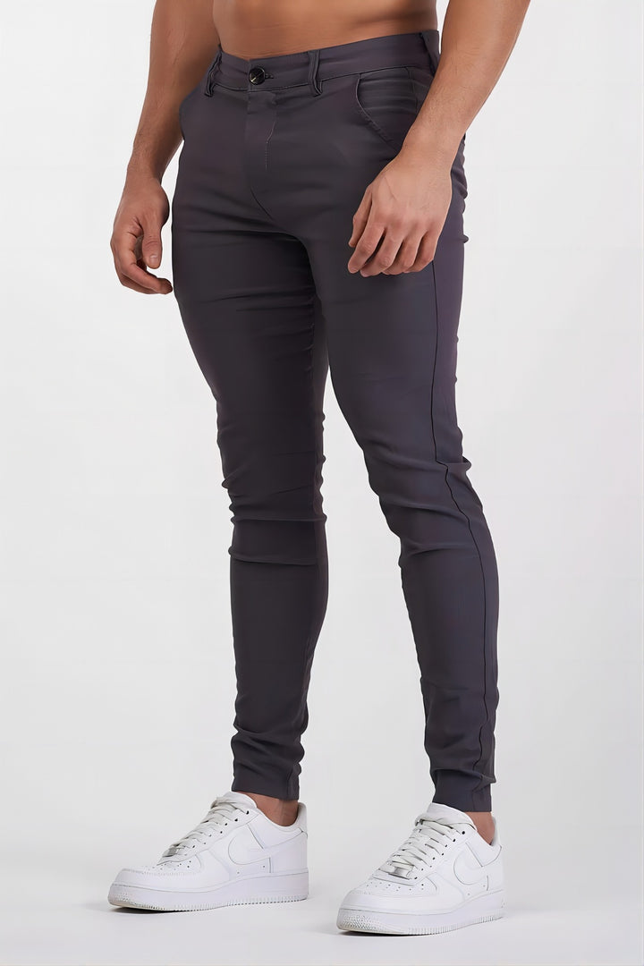Herrens slim fit chinos med elastisk linning och stilren design Mirla-Eva Jonsson