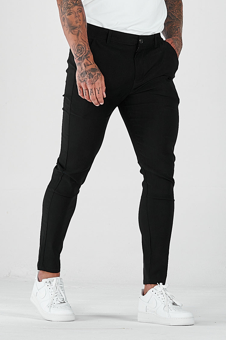 Herrens slim fit chinos med elastisk linning och stilren design Mirla-Eva Jonsson