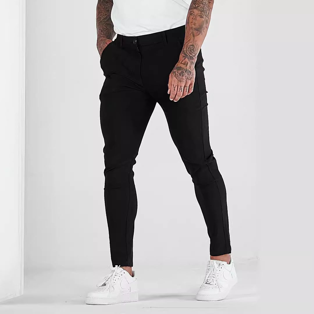 Herrens slim fit chinos med elastisk linning och stilren design Mirla-Eva Jonsson