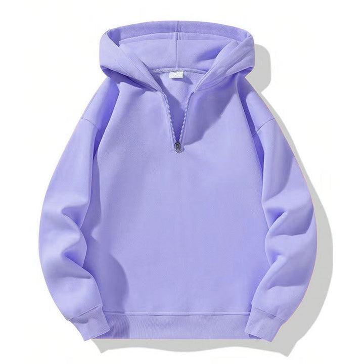 Herrens sportig hooded sweatshirt med halv dragkedja Mirla-Eva Jonsson