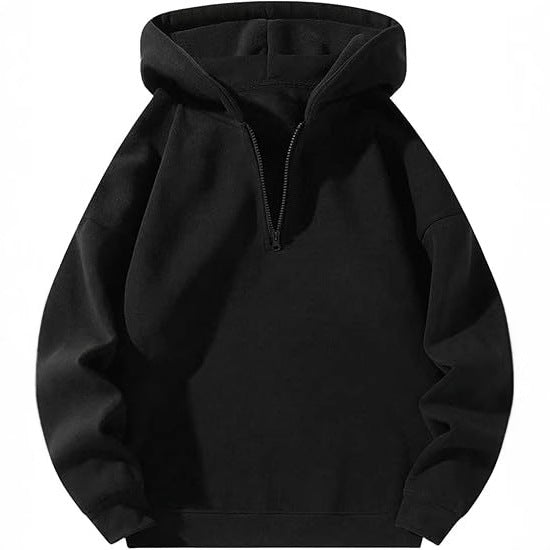 Herrens sportig hooded sweatshirt med halv dragkedja Mirla-Eva Jonsson