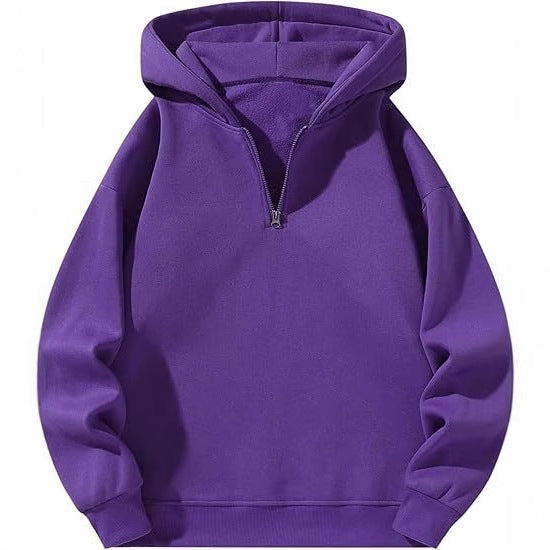 Herrens sportig hooded sweatshirt med halv dragkedja Mirla-Eva Jonsson