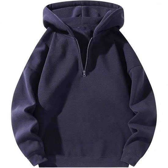 Herrens sportig hooded sweatshirt med halv dragkedja Mirla-Eva Jonsson