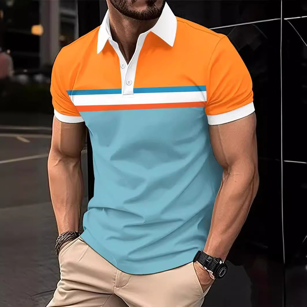 Herrens stiliga poloshirt med stilig randdesign Mirla-Eva Jonsson