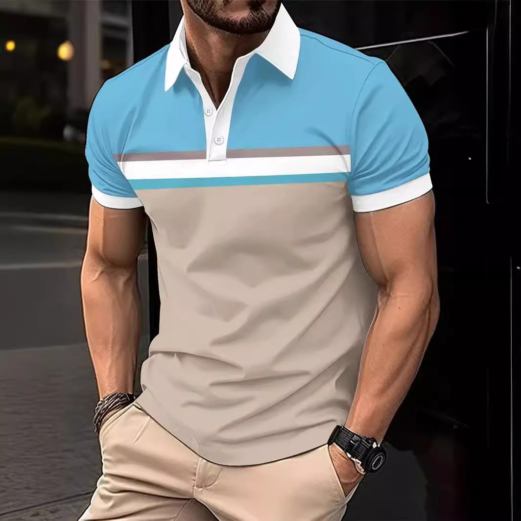 Herrens stiliga poloshirt med stilig randdesign Mirla-Eva Jonsson