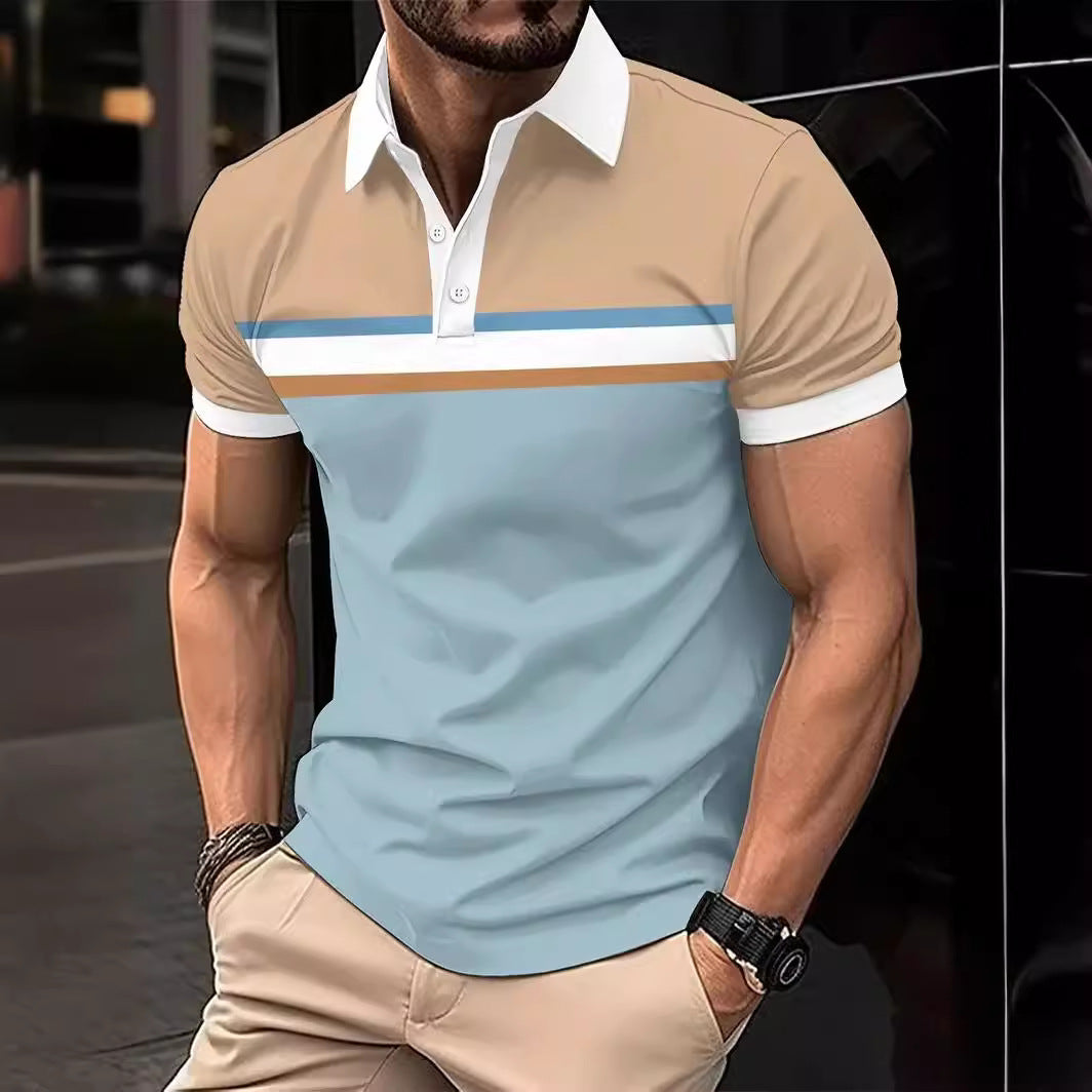 Herrens stiliga poloshirt med stilig randdesign Mirla-Eva Jonsson