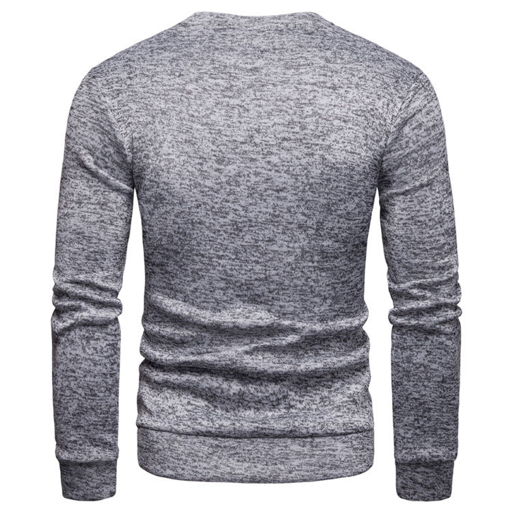 Herrens stiliga sweatshirt med asymmetrisk läderinsats Mirla-Eva Jonsson